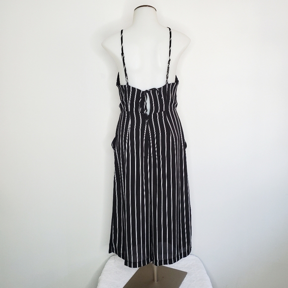 ASTR | Culotte Jumpsuit Suit Black / White Striped Small - Picture 4 of 11